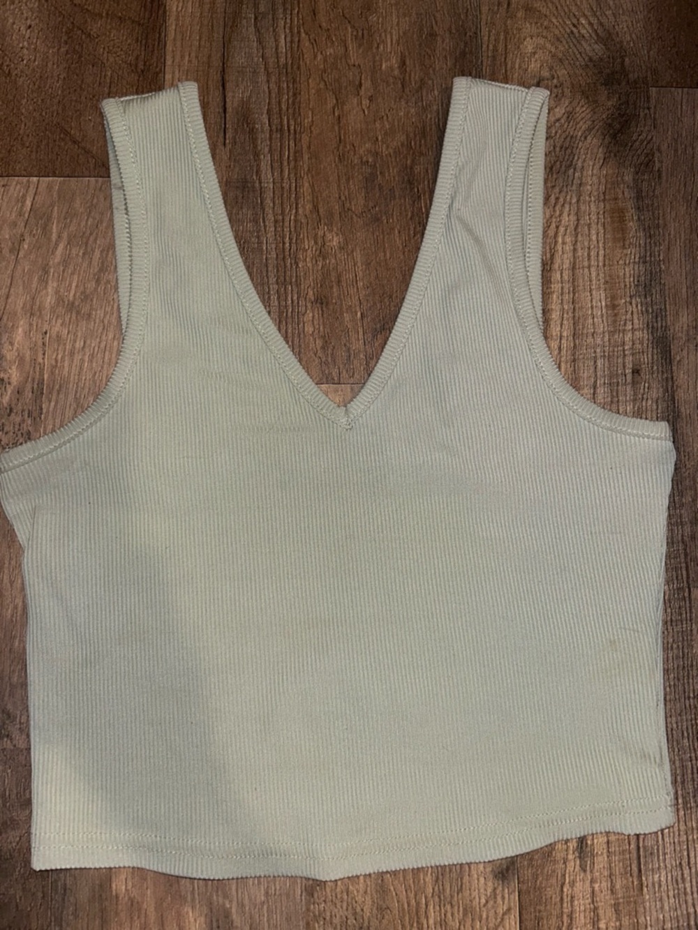 SHEIN Size Small Sleeveless V-Neck Ribbed Crop Top - Mint Green